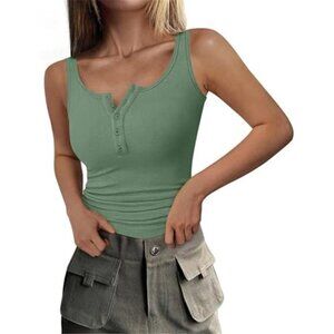 Womens 2026 Summer Tank Tops Ribbed Knit Slim Fit Sleeveless